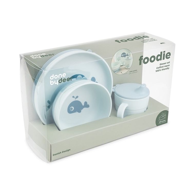 Done by Deer, Foodie, Wally, zestaw obiadowy z przyssawką, blue