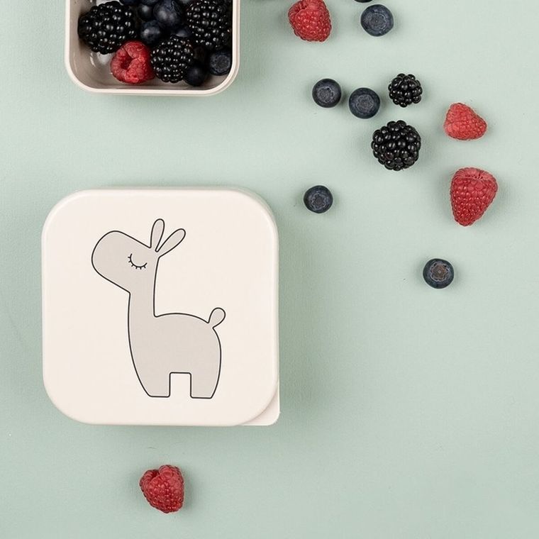 Done By Deer, Lalee, zestaw pojemników na przekąski, sand, 3 szt.