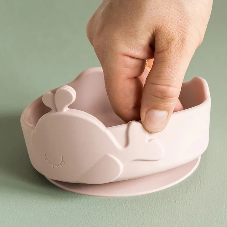 Done by Deer, miseczka silikonowa z przyssawką i łyżeczką, Powder