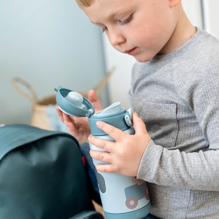 Done By Deer, Tiny Farm, butelka termiczna, blue, 340 ml