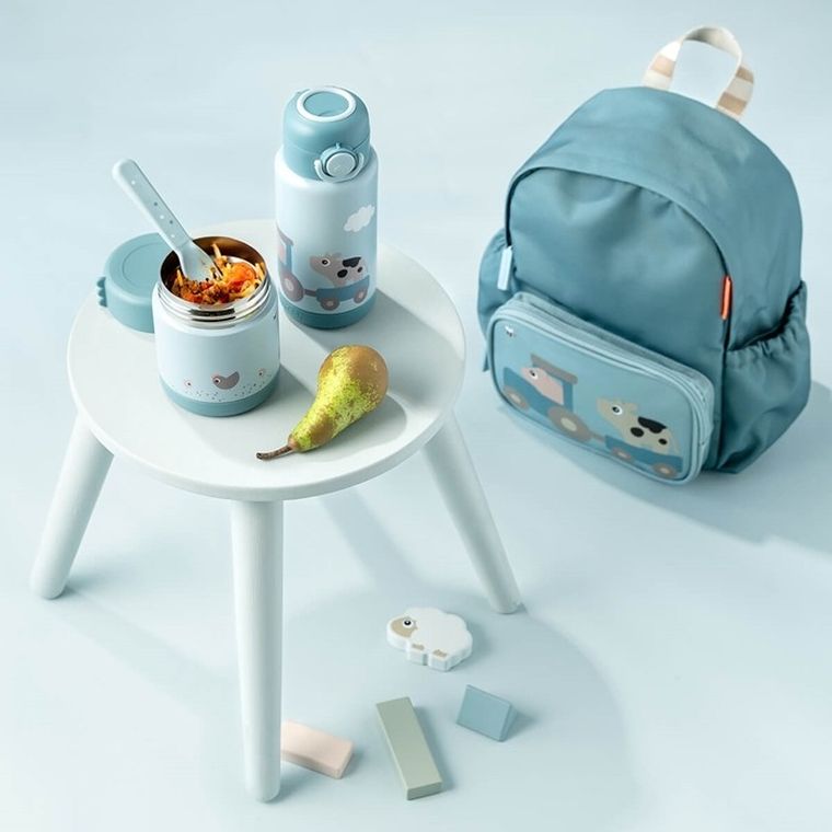 Done By Deer, Tiny Farm, termos obiadowy, blue, 300 ml