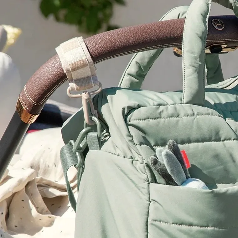 Done by Deer, torba do wózka z przewijakiem, pikowana, green