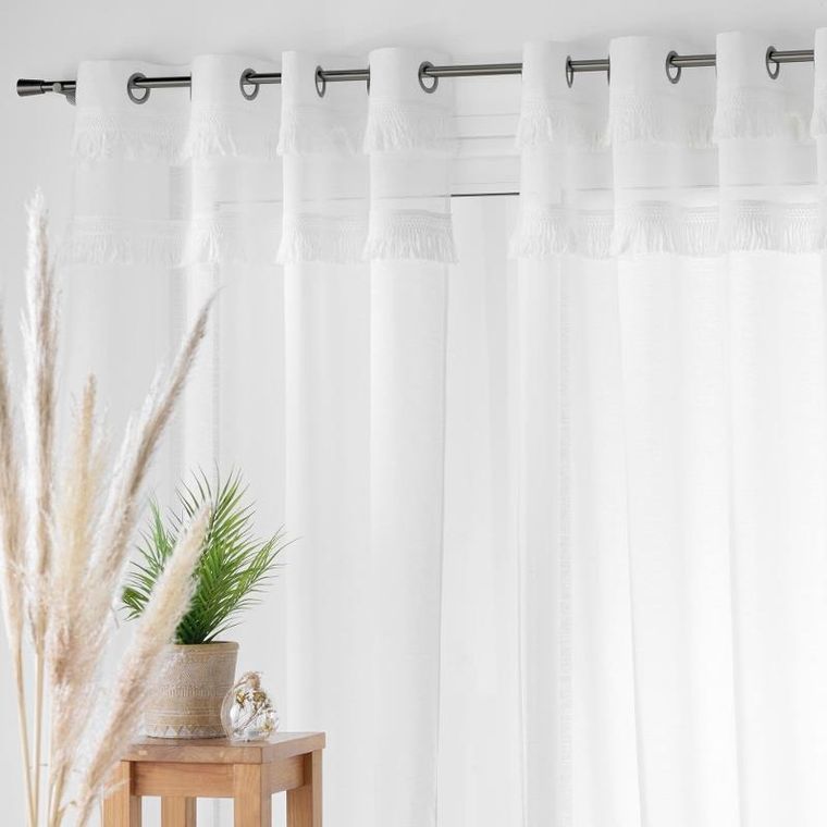 Douceur d'intérieur, firana okienna z frędzlami, 140-240 cm, Frangina