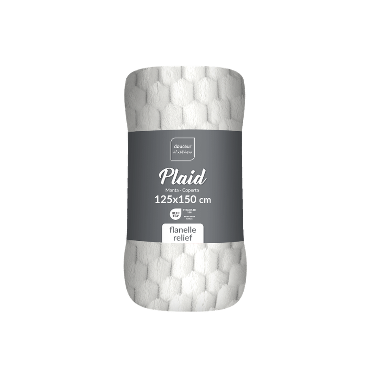 Douceur D'intérieur, Frosty, narzuta flanelowa, 125-150 cm