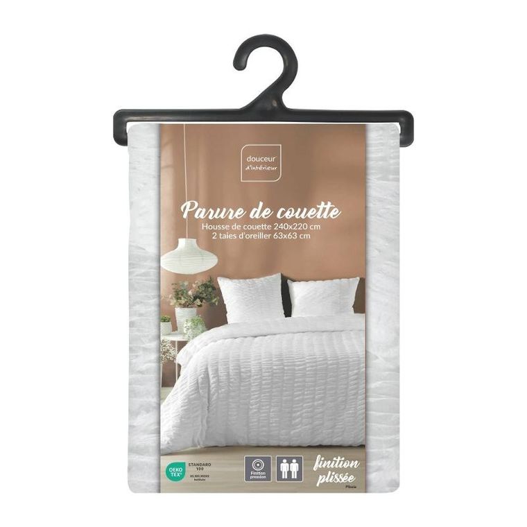 Douceur d'intérieur, komplet pościeli z mikrofibry pościelowej, Plissia, 240-220 cm