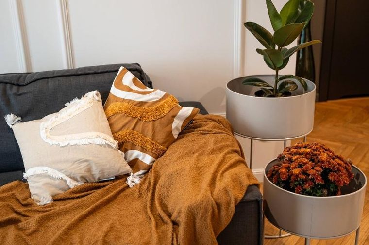 Douceur d'intérieur, poszewka dekoracyjna, Mirade, abstrakcyjny wzór, tuftowana bawełna, 40-40 cm