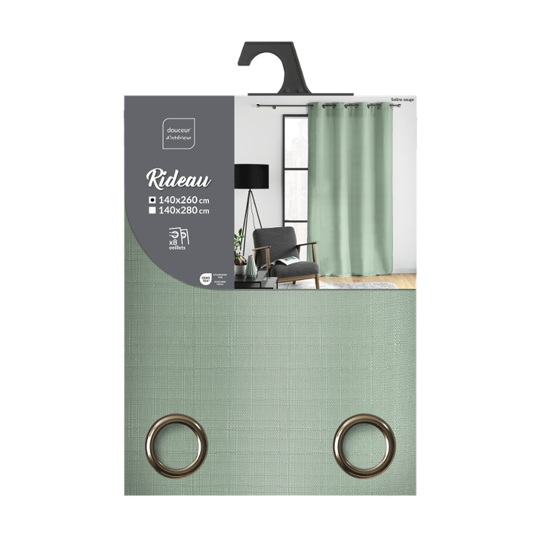 Douceur D'intérieur, Soline, zasłona z przelotkami, 140-260 cm