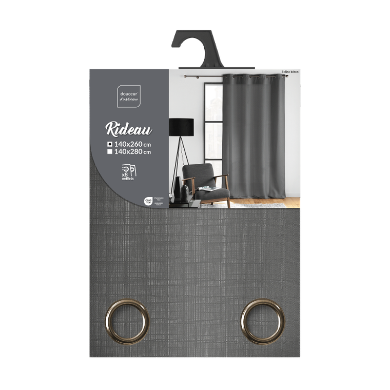 Douceur D'intérieur, Soline, zasłona z przelotkami, 140-260 cm
