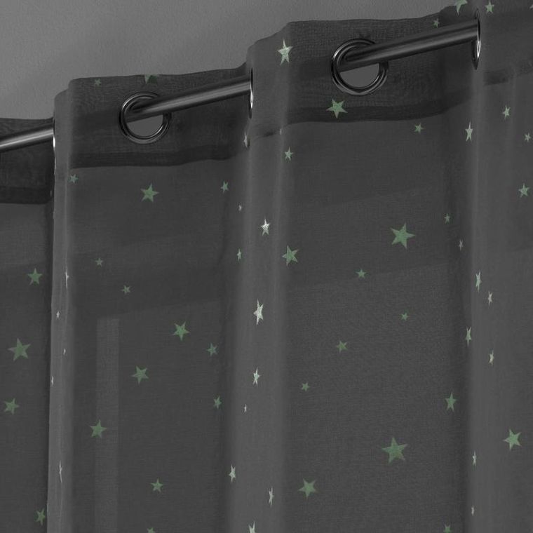 Douceur d'intérieur, zasłona na przelotkach ze wzorem, gwiazdki świecące w ciemności, Fluo Night