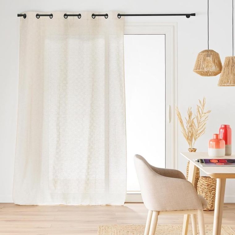Douceur d'intérieur, zasłona okienna z efektem lnu, 140-260 cm, Logan