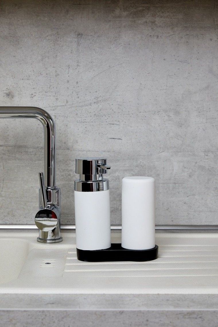 Dozownik z pompką do mydła i silikonowy pojemnik na płyny, zestaw 2w1, 250 ml