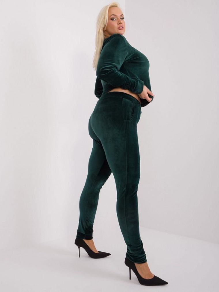 Dres damski, welurowy, plus size, zielony, Relevance