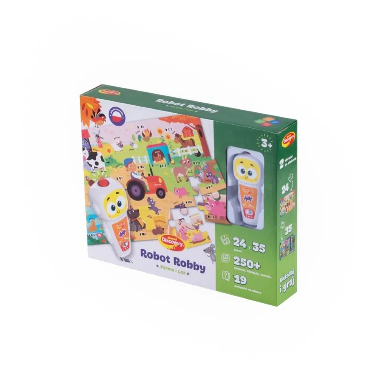 Dumel Discovery, Robot Robby, farma i las, puzzle interaktywne, 59 elementów