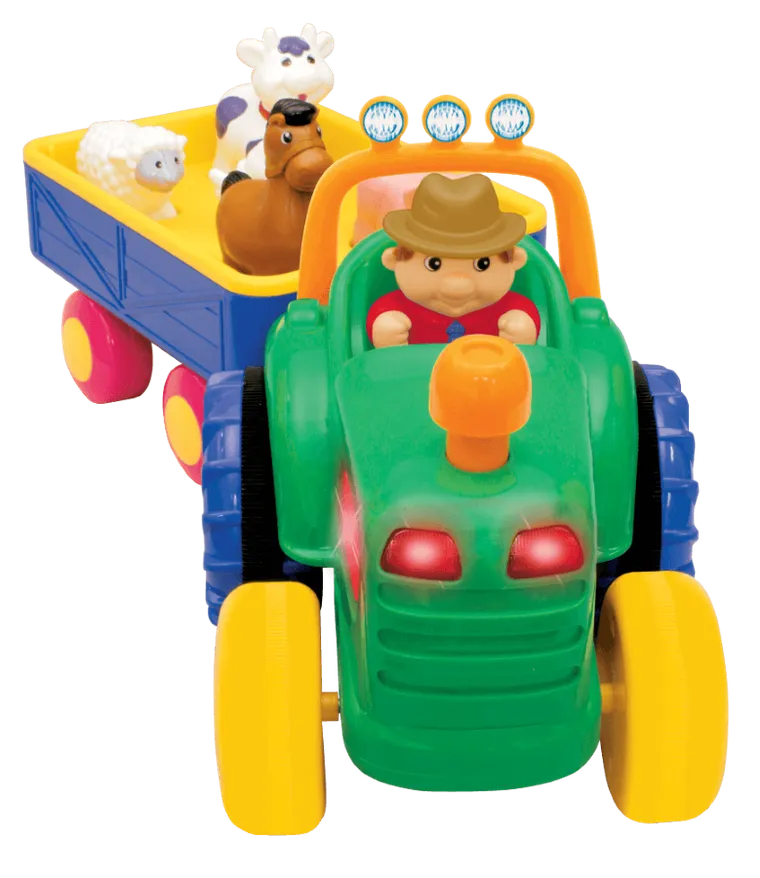 Dumel Discovery, Traktor Farmer, interaktywny pojazd rolniczy z przyczepą i figurkami zwierząt