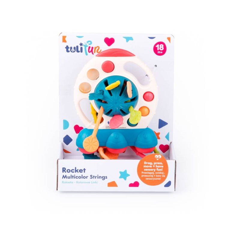 Dumel, Rakieta, Kolorowe Linki, przeciąganiec, zabawka sensoryczna