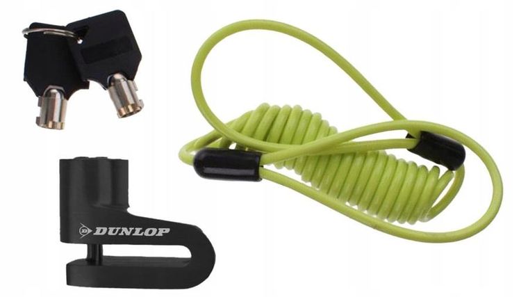 Dunlop, blokada na tarczę hamulcową z linką przypominającą, black