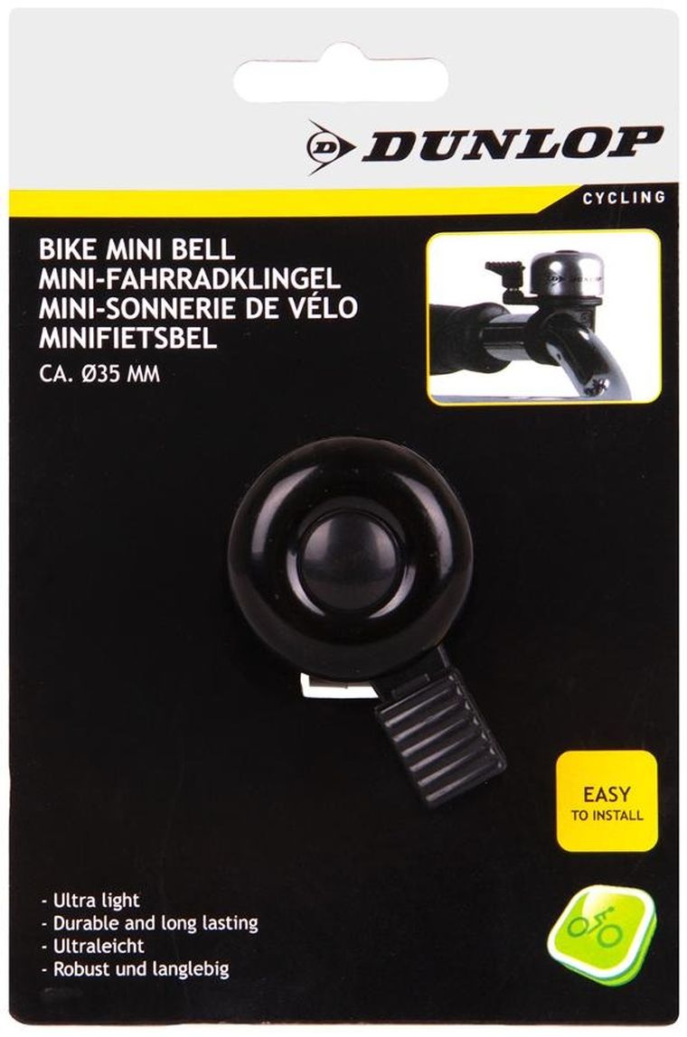 Dunlop, dzwonek rowerowy gruszka, średnica 35mm, czarny