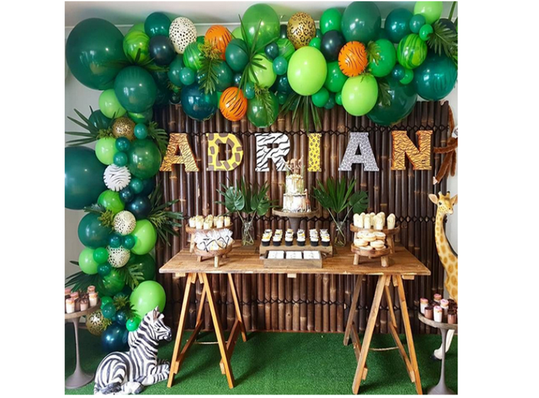 Duża girlanda balonowa, 142 balony, zielona