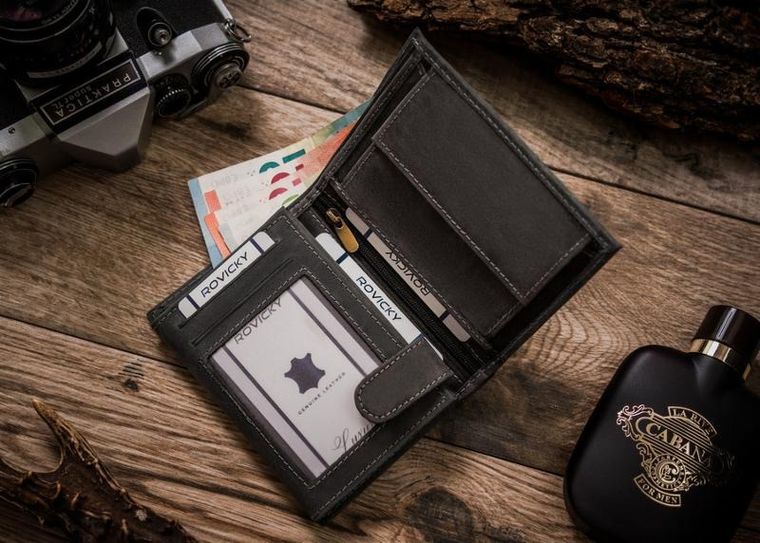 Duży, pionowy portfel męski ze skóry naturalnej, Always Wild