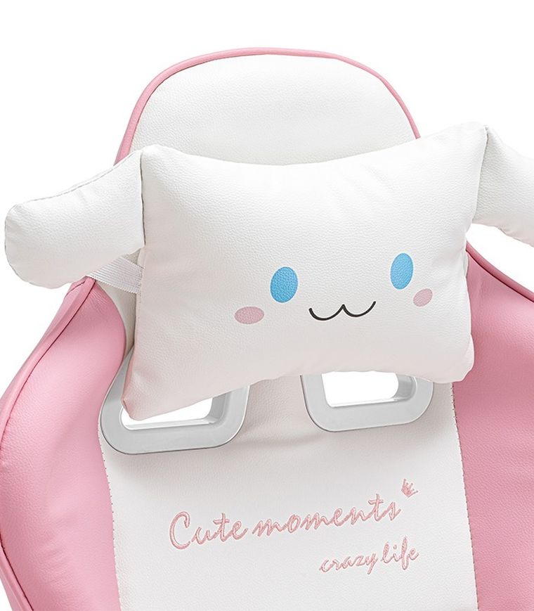 Dziecięcy fotel gamingowy z wysuwanym podnóżkiem, różowy