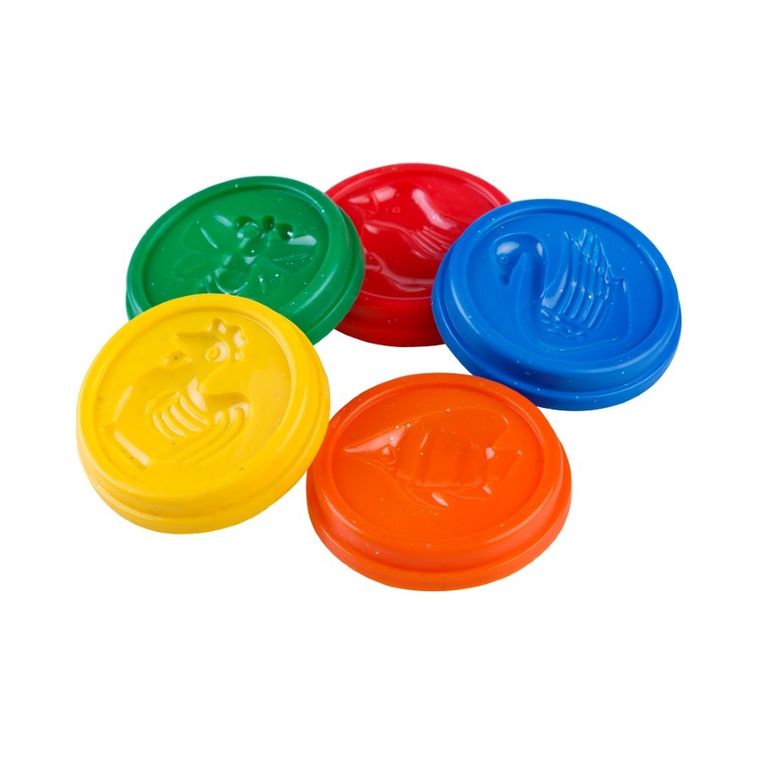 Easy, kubki z masą plastyczną i foremkami, brokatowe kolory, 5 szt.