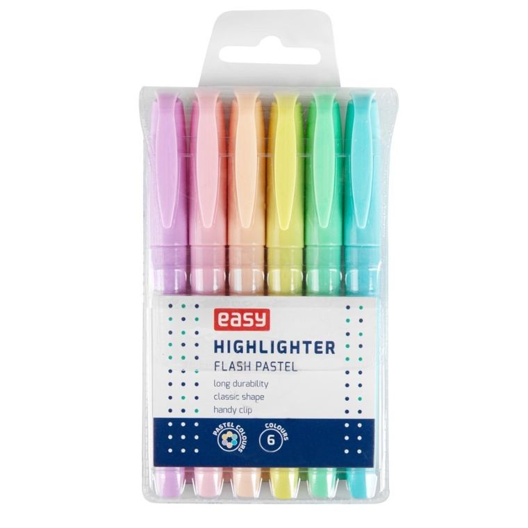Easy, Zakreślacz, 4 mm, 6 kolorów