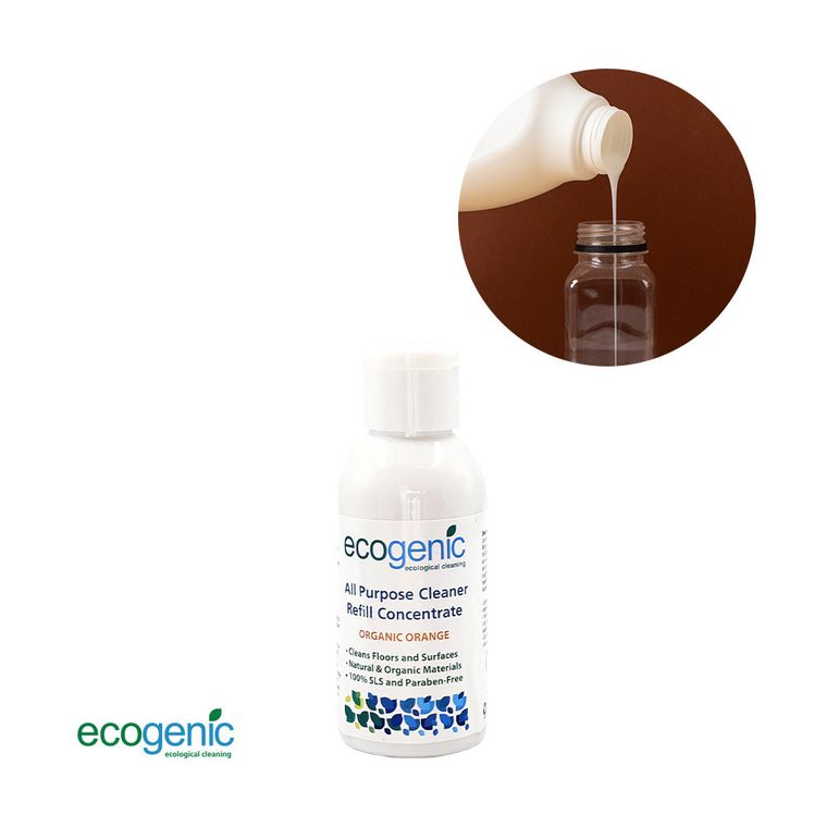 Ecogenic, uniwersalny płyn do czyszcenia różnych powierzchni, pomarańcza, refill, 100 ml