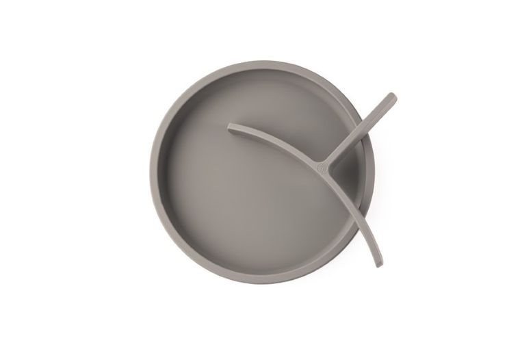 Ecorascals, silikonowy talerzyk, 2w1, silver