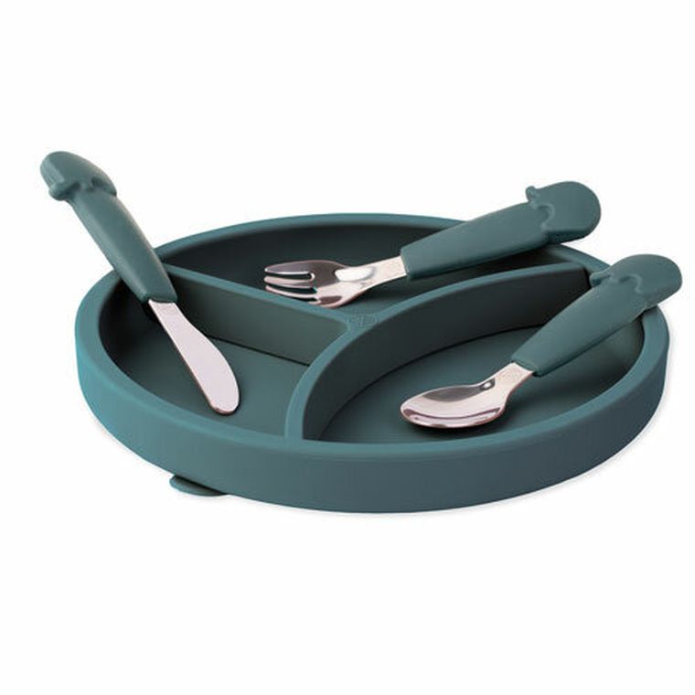 Ecorascals, zestaw sztućców, słonik, teal