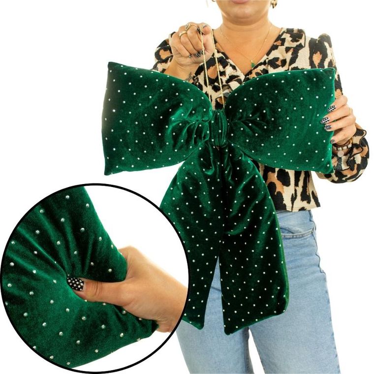 Edelman, Mica, kokarda dekoracyjna, zielona, 39-50 cm