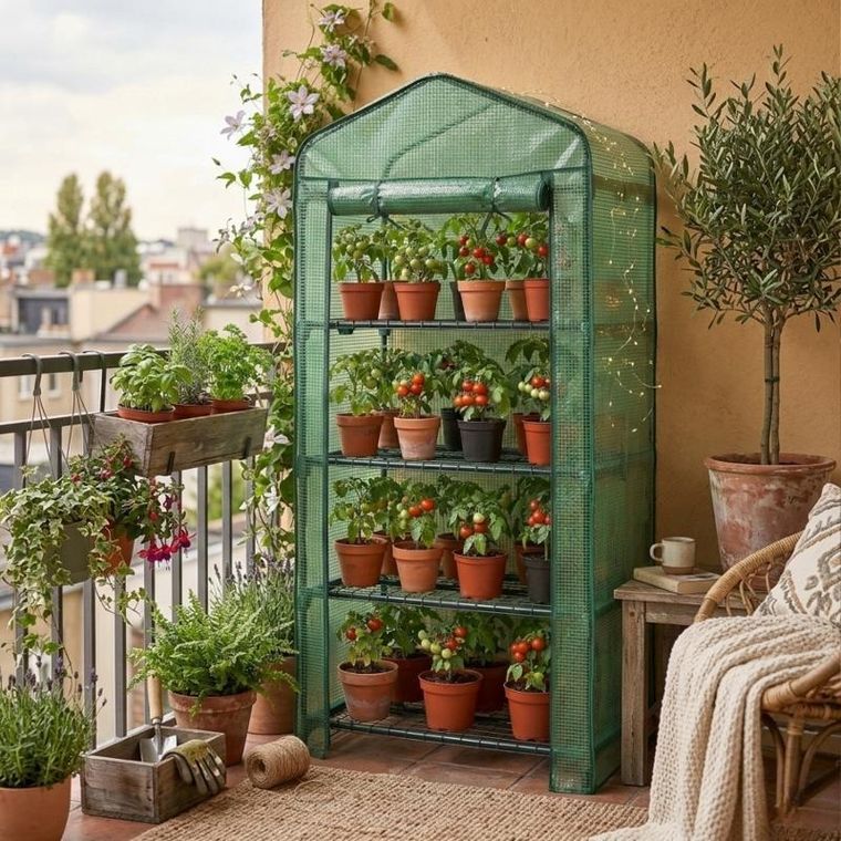 Edenia, mini szklarnia foliowa, 4 piętrowa, 49-68-158 cm