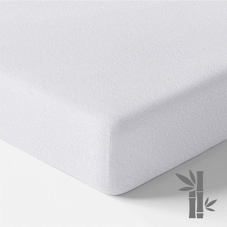 Eevi, prześcieradło bambusowe, białe, 120-60 cm