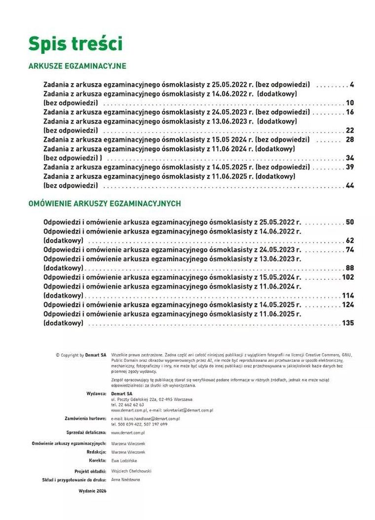 Egzamin ósmoklasisty. Matematyka. Arkusze egzaminacyjne