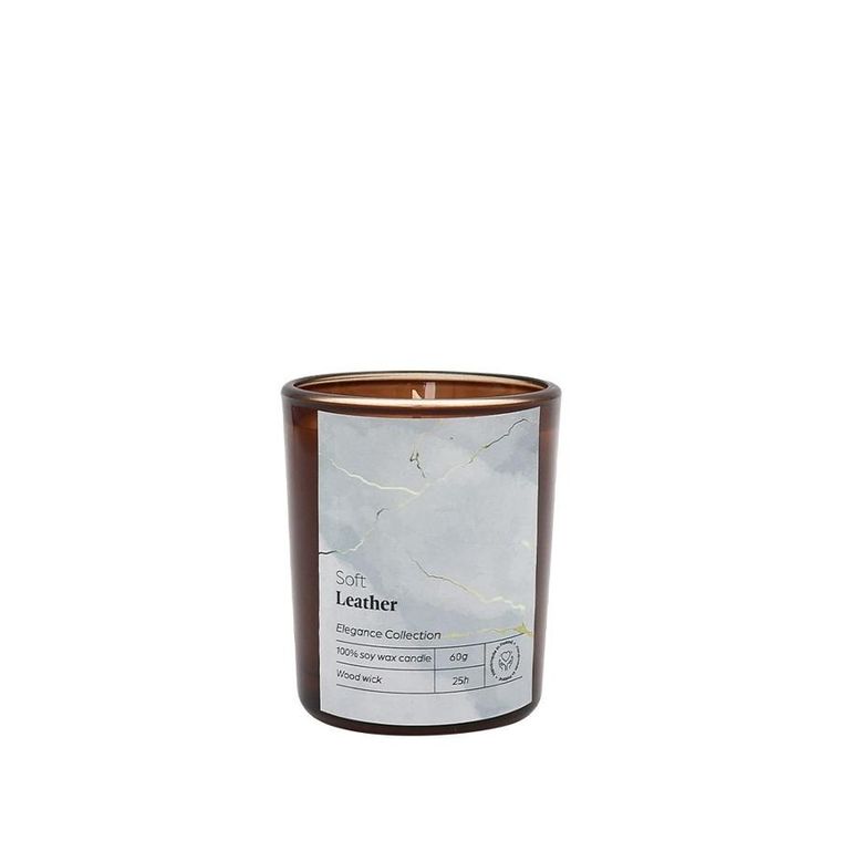 EkoDetale, Elegance, świeca sojowa w szkle, Soft Leather, 60g