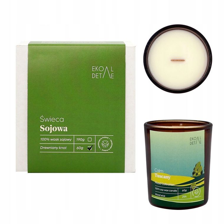 EkoDetale, Mood Stories, świeca sojowa w szkle, Calm Tuscany, 60g