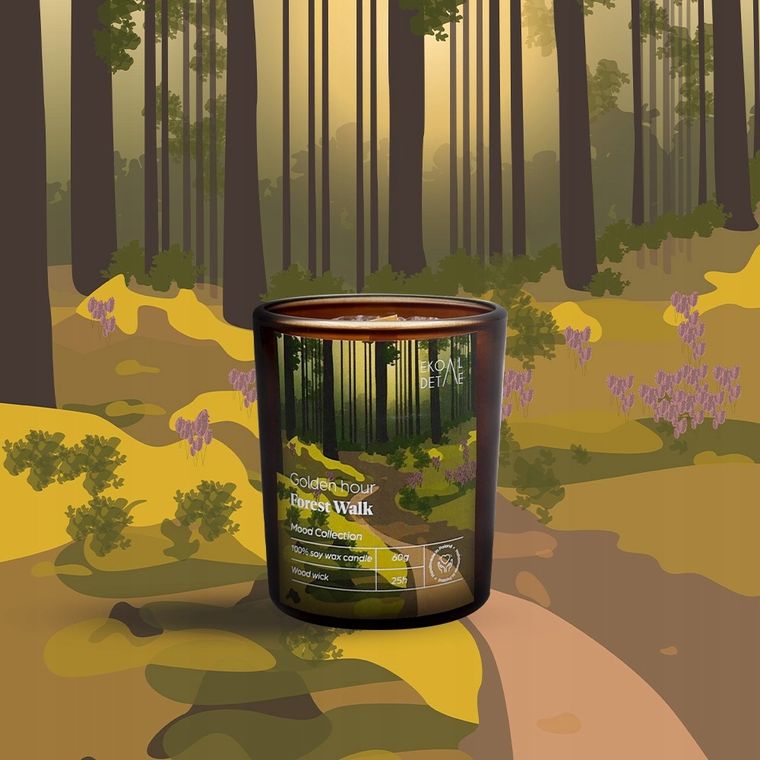 EkoDetale, Mood Stories, świeca sojowa w szkle, Golden Hour Forest Walk, 60g