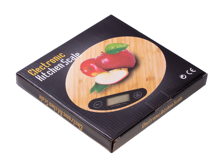 Elektroniczna waga kuchenna, drewniana, bambus, 5 kg