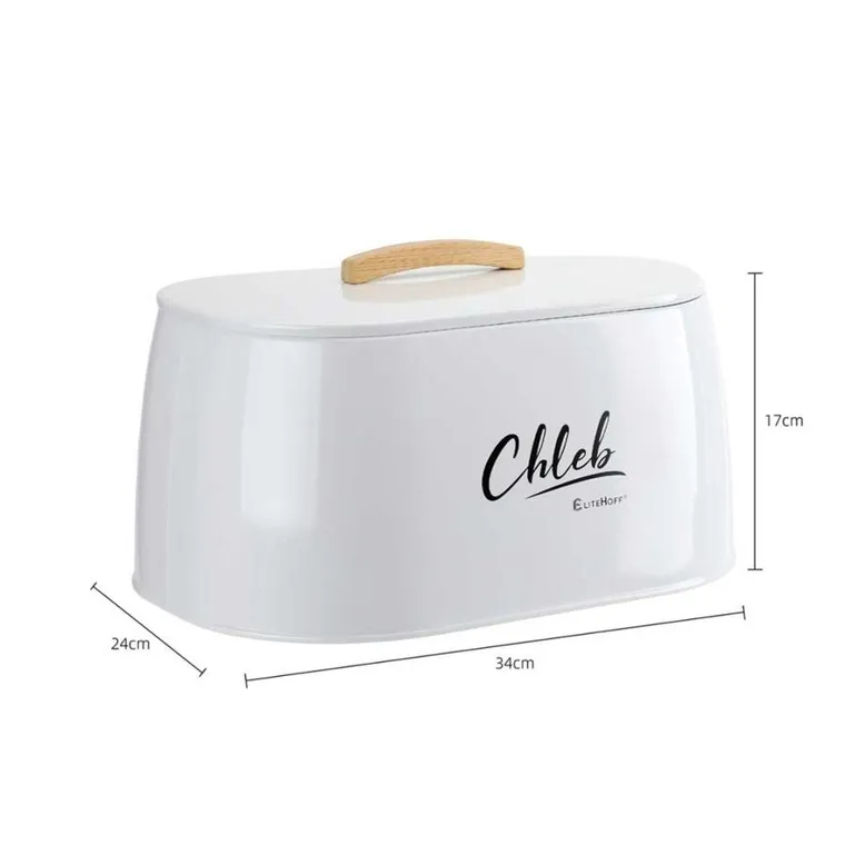 Elitehoff, chlebak, pojemnik stalowy na pieczywo, biały, e-6325