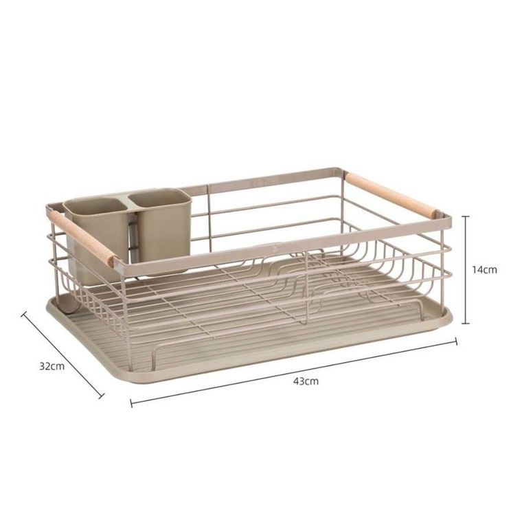Elitehoff, suszarka do naczyń z ociekaczem i tacą, beżowa, e-8189