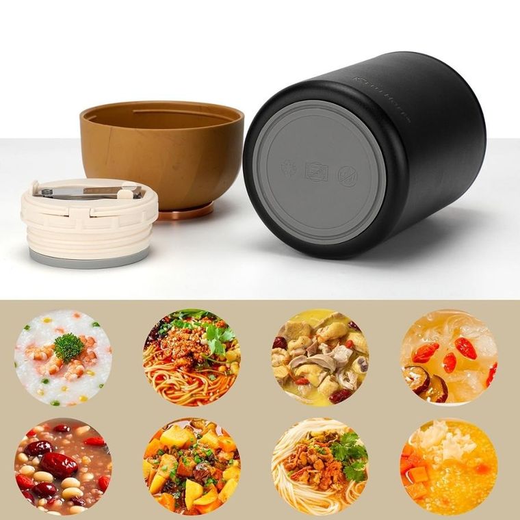 Elitehoff, termos obiadowy z miską i składaną łyżką, 1050 ml, e-8247