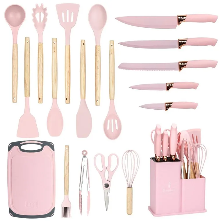 Elitehoff, zestaw noży i przyborów kuchennych w stojaku, 19 elementów