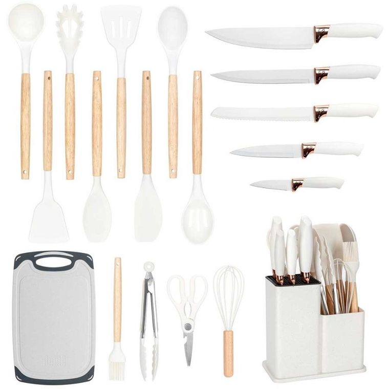 Elitehoff, zestaw noży i przyborów kuchennych w stojaku, 19 elementów