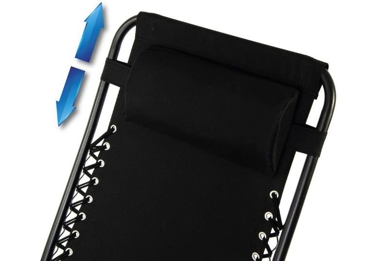 Enero, Bliss, leżak ogrodowy z zagłówkiem, składany, czarny