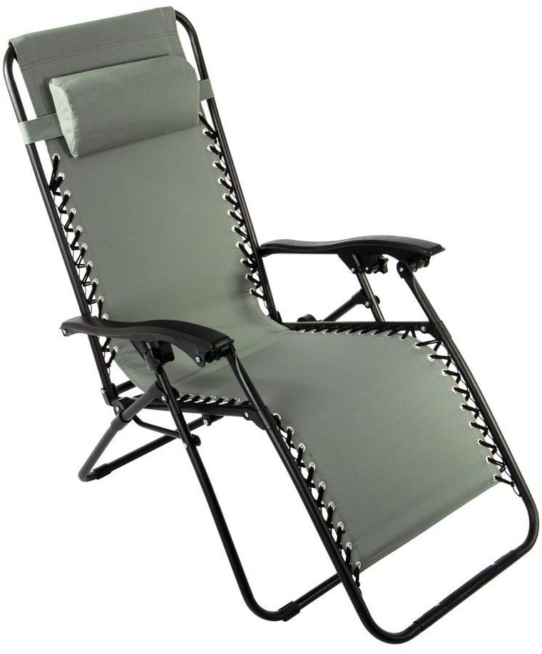 Enero, Bliss, leżak ogrodowy z zagłówkiem, składany, szary