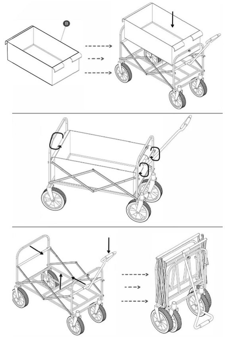 Enero Camp, Deluxe, wózek turystyczno-plażowy, składany, niebieski, 66-48-90 cm