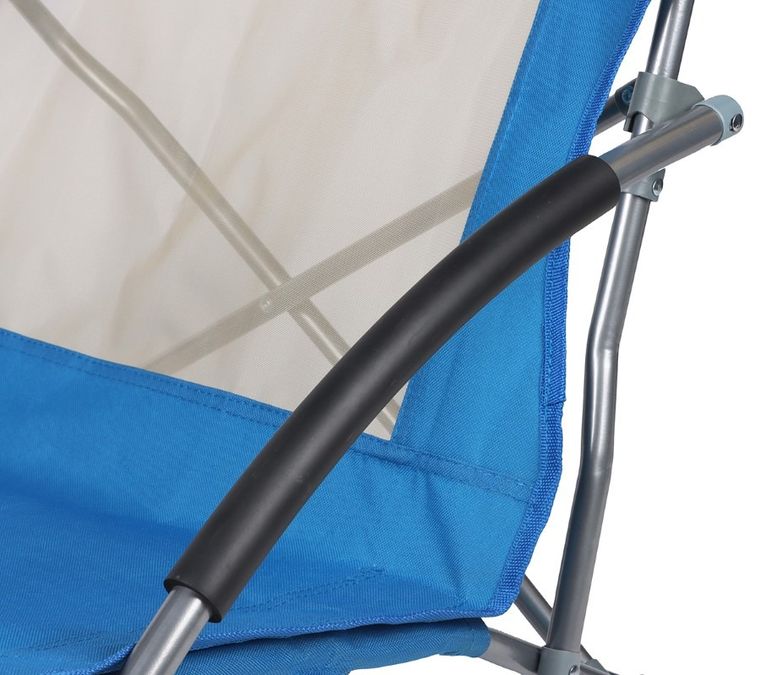 Enero Camp, fotel turystyczny z podłokietnikami, niebieski, 55-58-64 cm