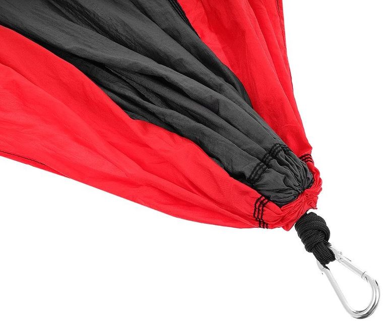 Enero, Camp, hamak turystyczny, 2 osobowy, czarno-czerwony, 270-140 cm