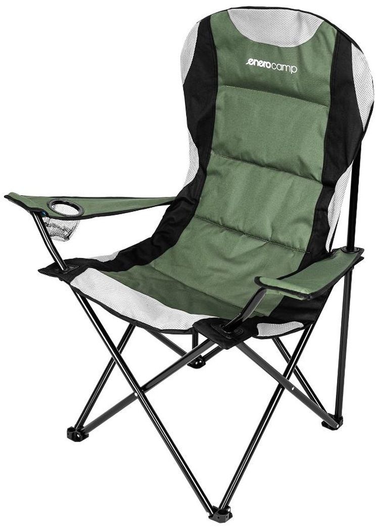 Enero camp, krzesło turystyczne składane lux 60-60-105cm zielono-czarne
