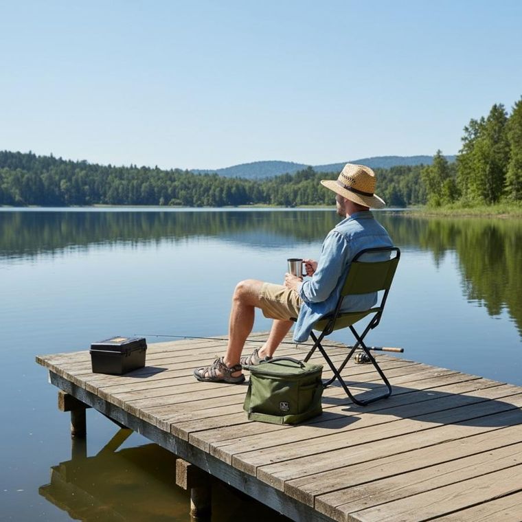 Enero Camp, krzesło turystyczne, składane, zielone, 35-37-58 cm