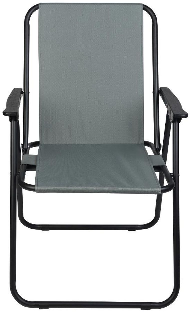 Enero Camp, krzesło turystyczne z podłokietnikami, składane, szare, 52-44-75 cm
